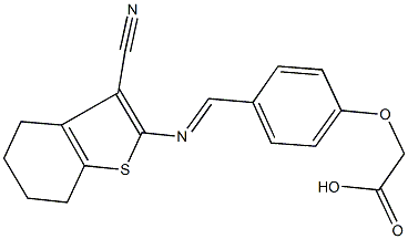 (4-{[(3-cyano-4,5,6,7-tetrahydro-1-benzothien-2-yl)imino]methyl}phenoxy)acetic acid 结构式