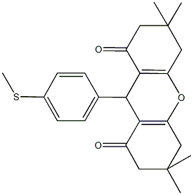 3,3,6,6-tetramethyl-9-[4-(methylsulfanyl)phenyl]-3,4,5,6,7,9-hexahydro-1H-xanthene-1,8(2H)-dione 化学構造式