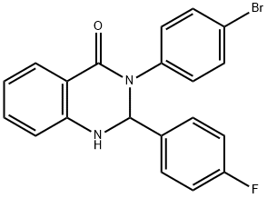 3-(4-bromophenyl)-2-(4-fluorophenyl)-2,3-dihydro-4(1H)-quinazolinone 化学構造式