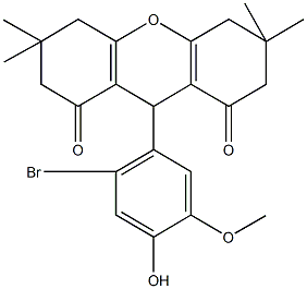 9-(2-bromo-4-hydroxy-5-methoxyphenyl)-3,3,6,6-tetramethyl-3,4,5,6,7,9-hexahydro-1H-xanthene-1,8(2H)-dione,311795-15-0,结构式