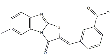 2-{3-nitrobenzylidene}-6,8-dimethyl[1,3]thiazolo[3,2-a]benzimidazol-3(2H)-one,311795-41-2,结构式
