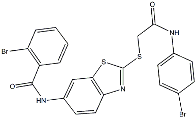 2-bromo-N-(2-{[2-(4-bromoanilino)-2-oxoethyl]sulfanyl}-1,3-benzothiazol-6-yl)benzamide Structure