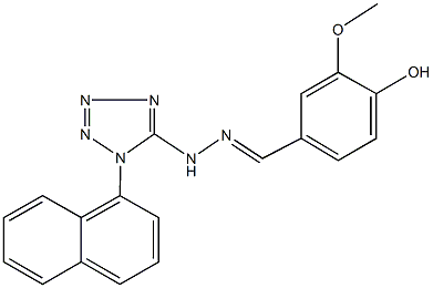 4-hydroxy-3-methoxybenzaldehyde [1-(1-naphthyl)-1H-tetraazol-5-yl]hydrazone Struktur