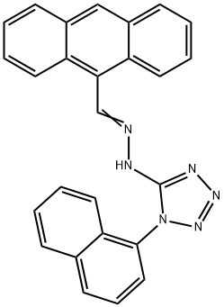 9-anthracenecarbaldehyde [1-(1-naphthyl)-1H-tetraazol-5-yl]hydrazone 结构式