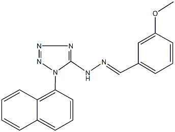 3-methoxybenzaldehyde [1-(1-naphthyl)-1H-tetraazol-5-yl]hydrazone 化学構造式