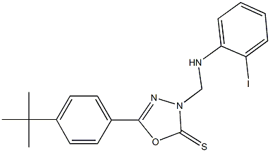 311796-94-8 5-(4-tert-butylphenyl)-3-[(2-iodoanilino)methyl]-1,3,4-oxadiazole-2(3H)-thione