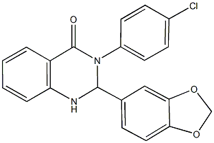 2-(1,3-benzodioxol-5-yl)-3-(4-chlorophenyl)-2,3-dihydro-4(1H)-quinazolinone Structure