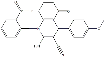 311797-80-5 2-amino-1-{2-nitrophenyl}-4-(4-methoxyphenyl)-5-oxo-1,4,5,6,7,8-hexahydroquinoline-3-carbonitrile