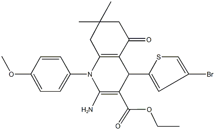 311798-56-8 ethyl 2-amino-4-(4-bromo-2-thienyl)-1-(4-methoxyphenyl)-7,7-dimethyl-5-oxo-1,4,5,6,7,8-hexahydro-3-quinolinecarboxylate