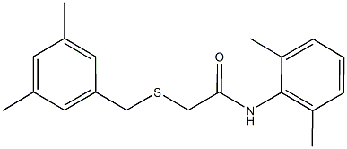 2-[(3,5-dimethylbenzyl)sulfanyl]-N-(2,6-dimethylphenyl)acetamide 化学構造式