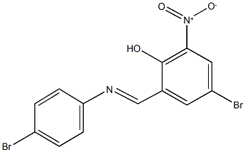 4-bromo-2-{[(4-bromophenyl)imino]methyl}-6-nitrophenol 化学構造式