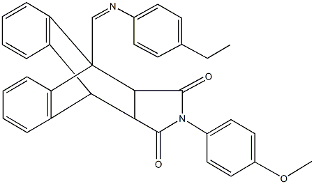 1-{(Z)-[(4-ethylphenyl)imino]methyl}-17-(4-methoxyphenyl)-17-azapentacyclo[6.6.5.0~2,7~.0~9,14~.0~15,19~]nonadeca-2,4,6,9,11,13-hexaene-16,18-dione Structure