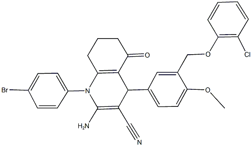 311799-52-7 2-amino-1-(4-bromophenyl)-4-{3-[(2-chlorophenoxy)methyl]-4-methoxyphenyl}-5-oxo-1,4,5,6,7,8-hexahydro-3-quinolinecarbonitrile