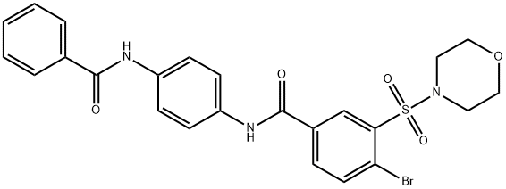 N-[4-(benzoylamino)phenyl]-4-bromo-3-(4-morpholinylsulfonyl)benzamide 结构式