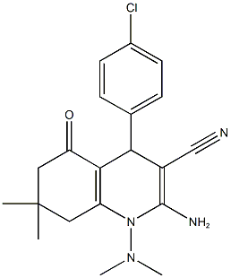 2-amino-4-(4-chlorophenyl)-1-(dimethylamino)-7,7-dimethyl-5-oxo-1,4,5,6,7,8-hexahydro-3-quinolinecarbonitrile|