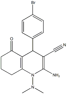 2-amino-4-(4-bromophenyl)-1-(dimethylamino)-5-oxo-1,4,5,6,7,8-hexahydro-3-quinolinecarbonitrile Structure