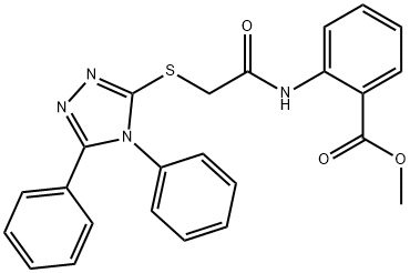 methyl 2-({[(4,5-diphenyl-4H-1,2,4-triazol-3-yl)sulfanyl]acetyl}amino)benzoate 化学構造式