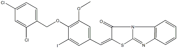 2-{4-[(2,4-dichlorobenzyl)oxy]-3-iodo-5-methoxybenzylidene}[1,3]thiazolo[3,2-a]benzimidazol-3(2H)-one,312264-90-7,结构式