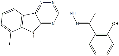 1-(2-hydroxyphenyl)ethanone (6-methyl-5H-[1,2,4]triazino[5,6-b]indol-3-yl)hydrazone Structure