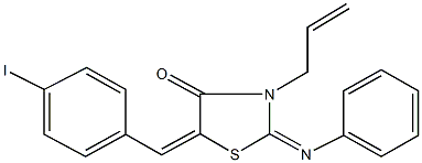 3-allyl-5-(4-iodobenzylidene)-2-(phenylimino)-1,3-thiazolidin-4-one 结构式