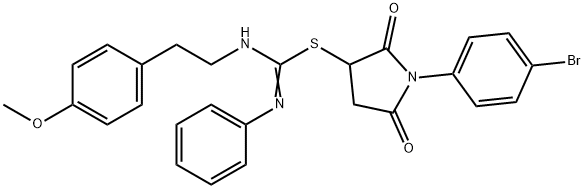 1-(4-bromophenyl)-2,5-dioxo-3-pyrrolidinyl N-[2-(4-methoxyphenyl)ethyl]-N'-phenylimidothiocarbamate|