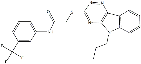 2-[(5-propyl-5H-[1,2,4]triazino[5,6-b]indol-3-yl)sulfanyl]-N-[3-(trifluoromethyl)phenyl]acetamide,312266-86-7,结构式