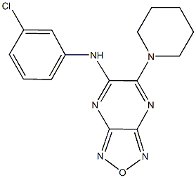 N-(3-chlorophenyl)-6-(1-piperidinyl)[1,2,5]oxadiazolo[3,4-b]pyrazin-5-amine 化学構造式