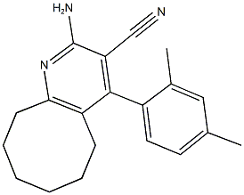 2-amino-4-(2,4-dimethylphenyl)-5,6,7,8,9,10-hexahydrocycloocta[b]pyridine-3-carbonitrile 结构式