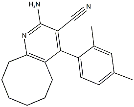 2-amino-4-(2,4-dimethylphenyl)-5,6,7,8,9,10-hexahydrocycloocta[b]pyridine-3-carbonitrile 化学構造式