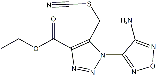 ethyl 1-(4-amino-1,2,5-oxadiazol-3-yl)-5-[(cyanosulfanyl)methyl]-1H-1,2,3-triazole-4-carboxylate Structure