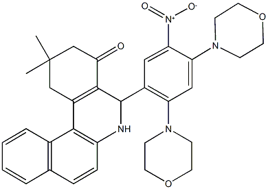 5-[5-nitro-2,4-di(4-morpholinyl)phenyl]-2,2-dimethyl-2,3,5,6-tetrahydrobenzo[a]phenanthridin-4(1H)-one Structure