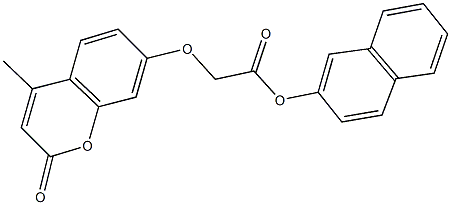 2-naphthyl [(4-methyl-2-oxo-2H-chromen-7-yl)oxy]acetate Struktur
