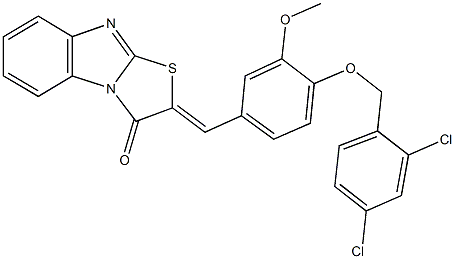 2-{4-[(2,4-dichlorobenzyl)oxy]-3-methoxybenzylidene}[1,3]thiazolo[3,2-a]benzimidazol-3(2H)-one Structure