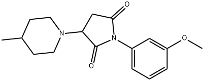 1-(3-methoxyphenyl)-3-(4-methyl-1-piperidinyl)-2,5-pyrrolidinedione Struktur