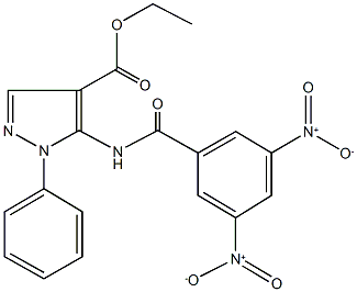 ethyl 5-({3,5-bisnitrobenzoyl}amino)-1-phenyl-1H-pyrazole-4-carboxylate 化学構造式