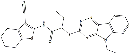 312273-87-3 N-(3-cyano-4,5,6,7-tetrahydro-1-benzothiophen-2-yl)-2-[(5-ethyl-5H-[1,2,4]triazino[5,6-b]indol-3-yl)sulfanyl]butanamide