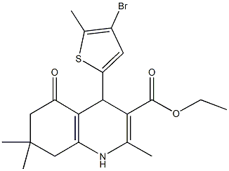 ethyl 4-(4-bromo-5-methylthien-2-yl)-2,7,7-trimethyl-5-oxo-1,4,5,6,7,8-hexahydroquinoline-3-carboxylate Structure