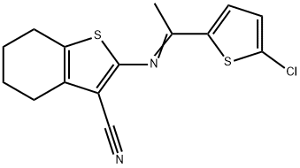 2-{[1-(5-chloro-2-thienyl)ethylidene]amino}-4,5,6,7-tetrahydro-1-benzothiophene-3-carbonitrile|