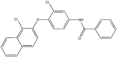 N-{3-chloro-4-[(1-chloro-2-naphthyl)oxy]phenyl}benzamide,312274-69-4,结构式