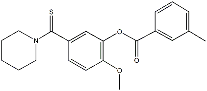 2-methoxy-5-(1-piperidinylcarbothioyl)phenyl 3-methylbenzoate 化学構造式