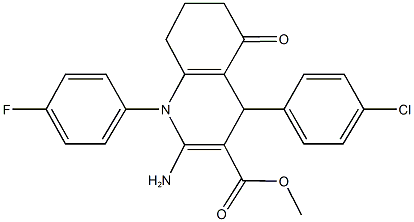 methyl 2-amino-4-(4-chlorophenyl)-1-(4-fluorophenyl)-5-oxo-1,4,5,6,7,8-hexahydro-3-quinolinecarboxylate Struktur