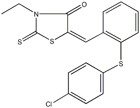 5-{2-[(4-chlorophenyl)sulfanyl]benzylidene}-3-ethyl-2-thioxo-1,3-thiazolidin-4-one,312275-59-5,结构式