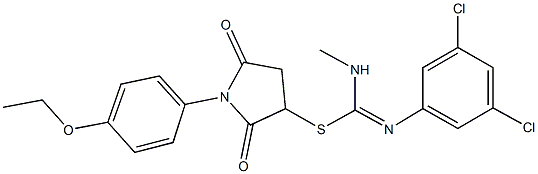 1-(4-ethoxyphenyl)-2,5-dioxo-3-pyrrolidinyl N'-(3,5-dichlorophenyl)-N-methylimidothiocarbamate Structure