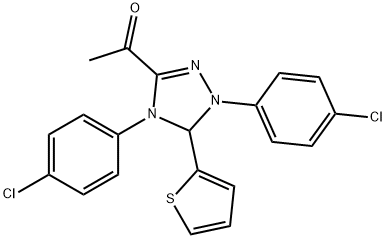 1-[1,4-bis(4-chlorophenyl)-5-(2-thienyl)-4,5-dihydro-1H-1,2,4-triazol-3-yl]ethanone Structure