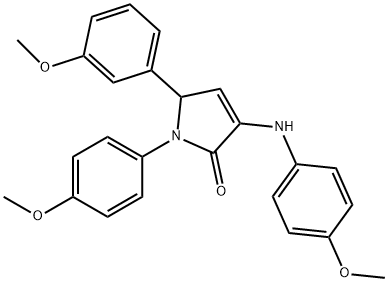 3-(4-methoxyanilino)-5-(3-methoxyphenyl)-1-(4-methoxyphenyl)-1,5-dihydro-2H-pyrrol-2-one 化学構造式