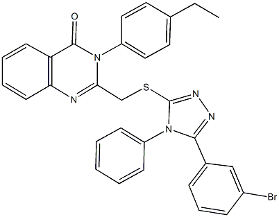 2-({[5-(3-bromophenyl)-4-phenyl-4H-1,2,4-triazol-3-yl]sulfanyl}methyl)-3-(4-ethylphenyl)-4(3H)-quinazolinone,312278-34-5,结构式