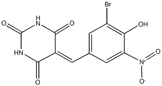 5-{3-bromo-4-hydroxy-5-nitrobenzylidene}-2,4,6(1H,3H,5H)-pyrimidinetrione,312278-99-2,结构式