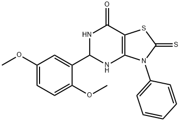 5-(2,5-dimethoxyphenyl)-3-phenyl-2-thioxo-2,3,5,6-tetrahydro[1,3]thiazolo[4,5-d]pyrimidin-7(4H)-one 结构式