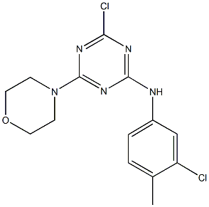 4-chloro-N-(3-chloro-4-methylphenyl)-6-(4-morpholinyl)-1,3,5-triazin-2-amine,312280-11-8,结构式
