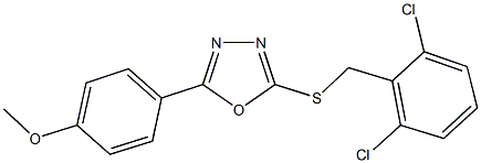 2-[(2,6-dichlorobenzyl)sulfanyl]-5-(4-methoxyphenyl)-1,3,4-oxadiazole 化学構造式